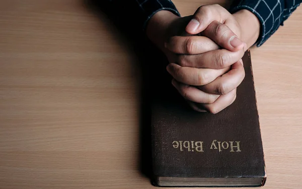 Kristen Livskris Bön Till Gud Man Ber För Gud Välsigna — Stockfoto