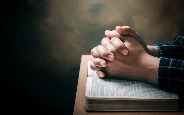 Kristen Livskris Bön Till Gud Man Ber För Gud Välsigna — Stockfoto