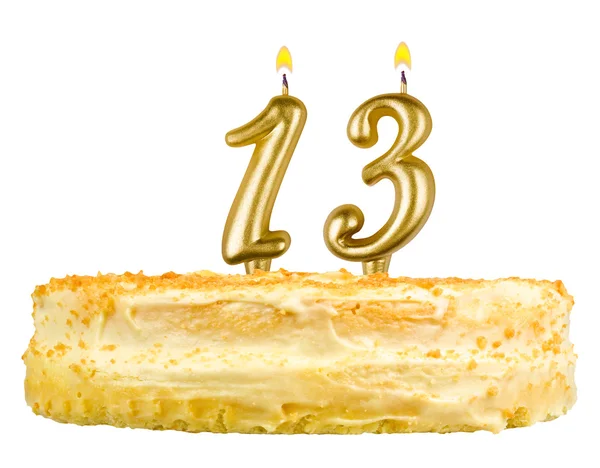 birthday cake candles number thirteen isolated