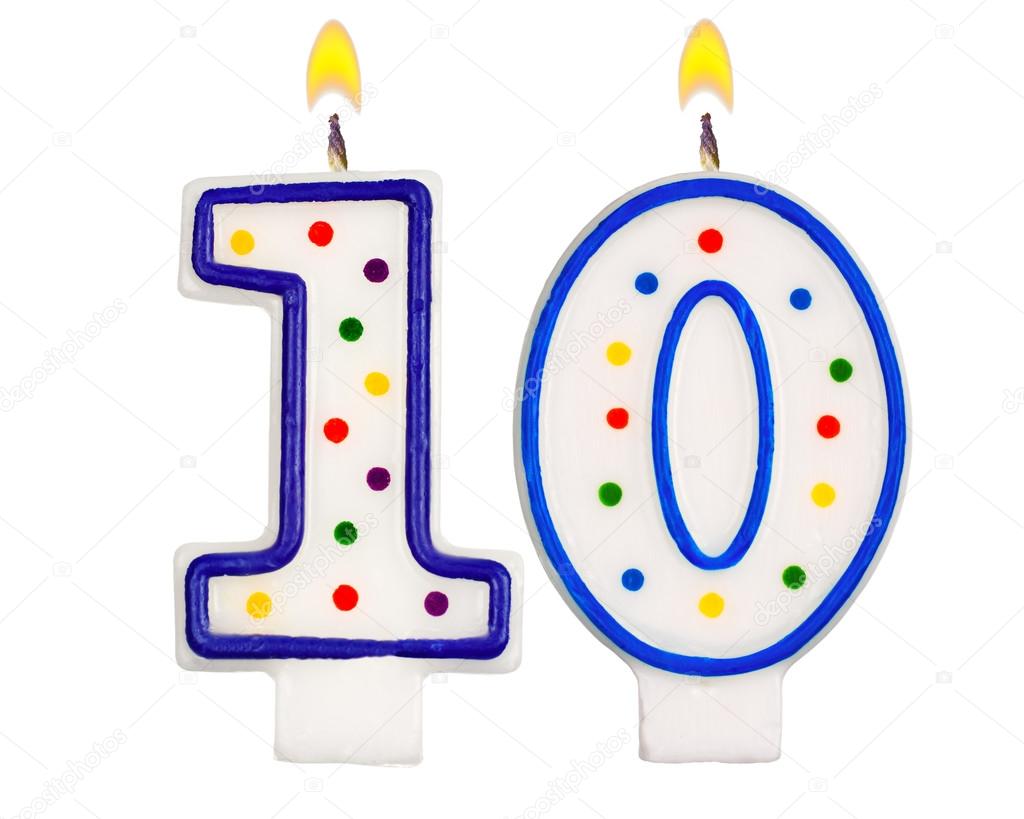 Birthday Candles Number Ten Stock Photo Image By C Vladvm