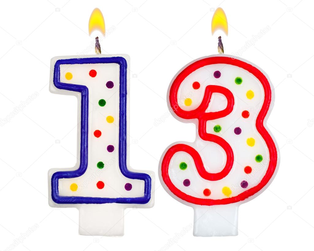 Birthday Candles Number Thirteen Stock Photo Image By C Vladvm