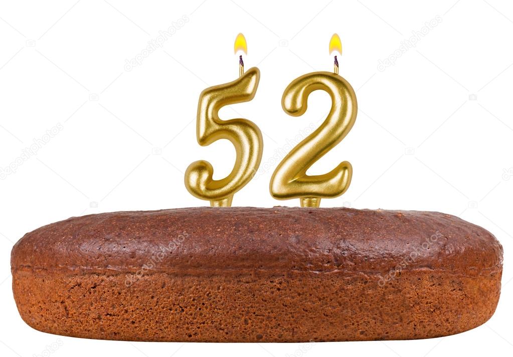 Gateau D Anniversaire Avec Bougies Numero 52 Isole Image Libre De Droit Par Vladvm C