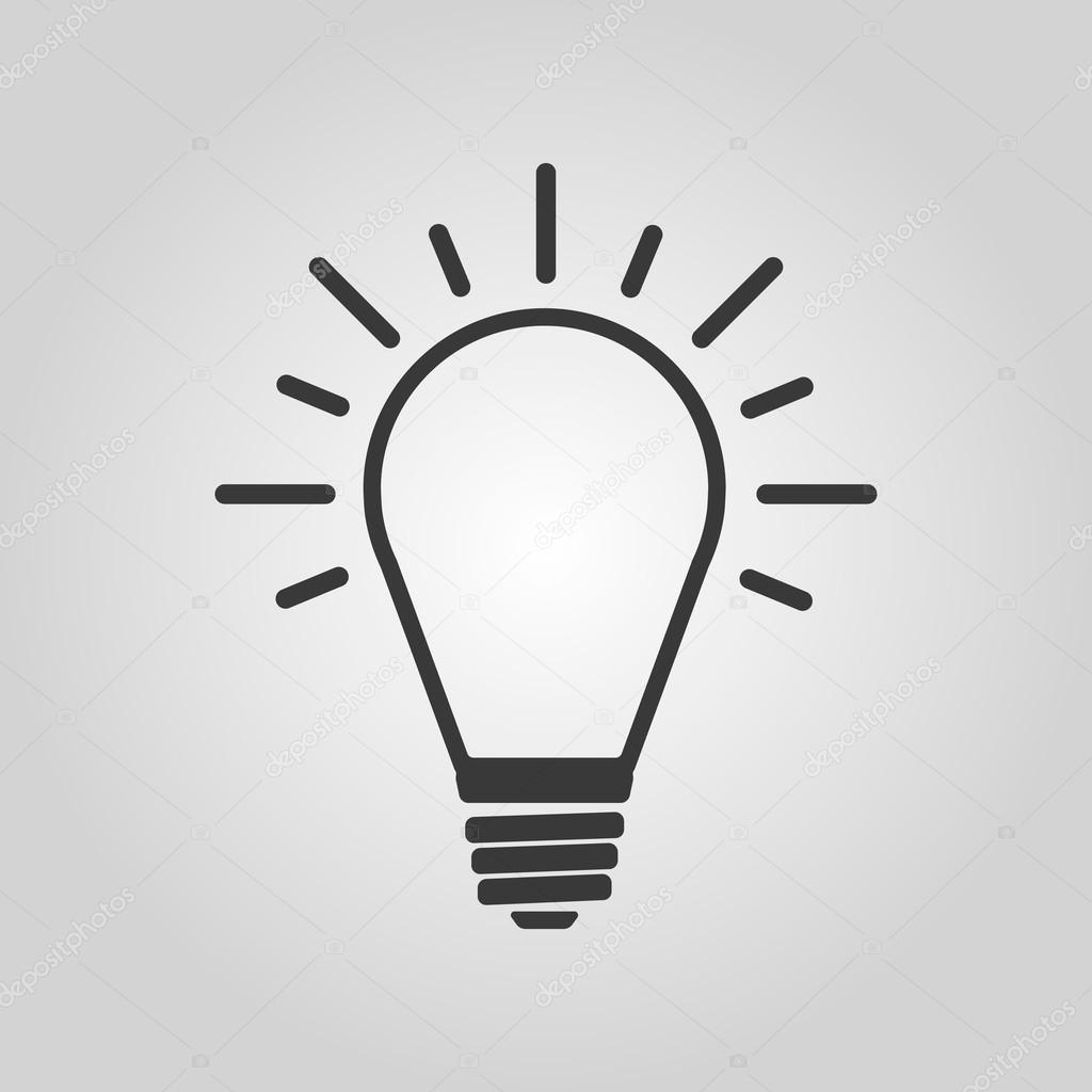 Die Lampe Licht Symbol Idee Symbol Wohnung — Stockvektor © Vladvm