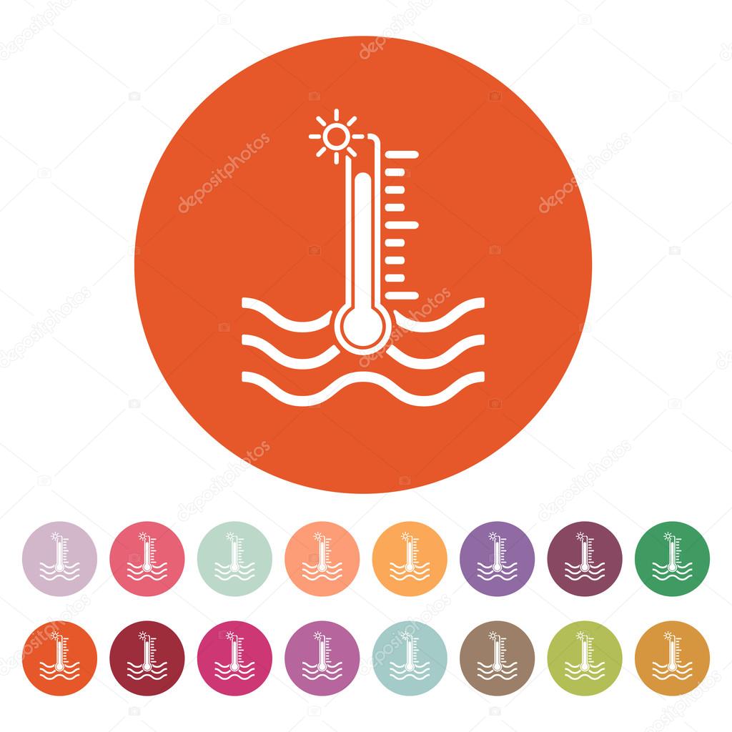 The warm water temperature icon. Hot liquid symbol. Flat — Stock Vector