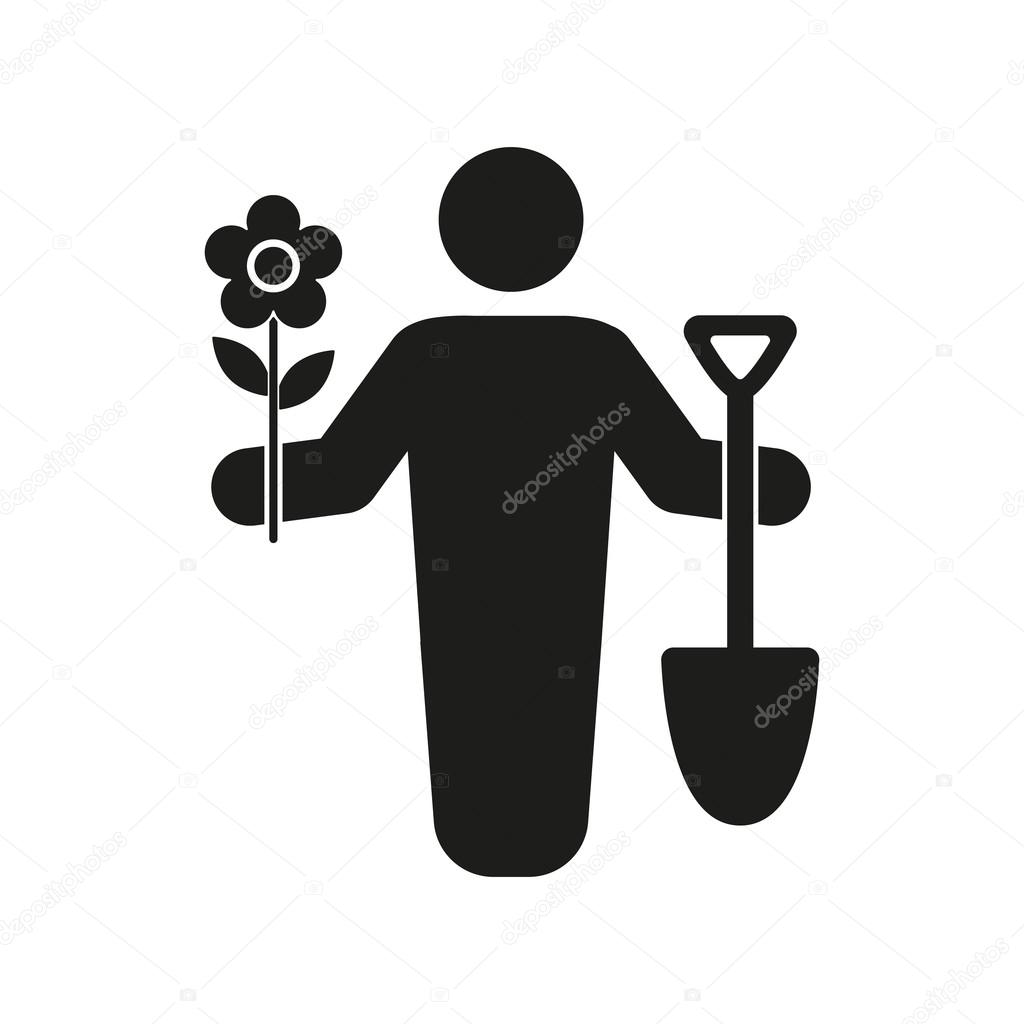 L�icône d�avatar de jardinier. Jardinage et agriculture