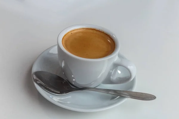 Eine Tasse Kaffee Für Ein Geschäftsessen Niemand Isoliert — Stockfoto