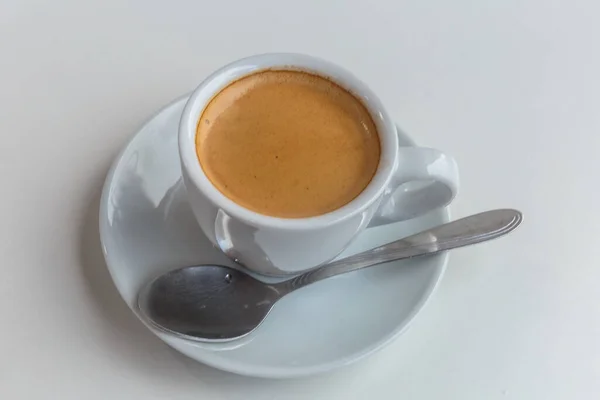 Eine Tasse Kaffee Für Ein Geschäftsessen Niemand Isoliert — Stockfoto