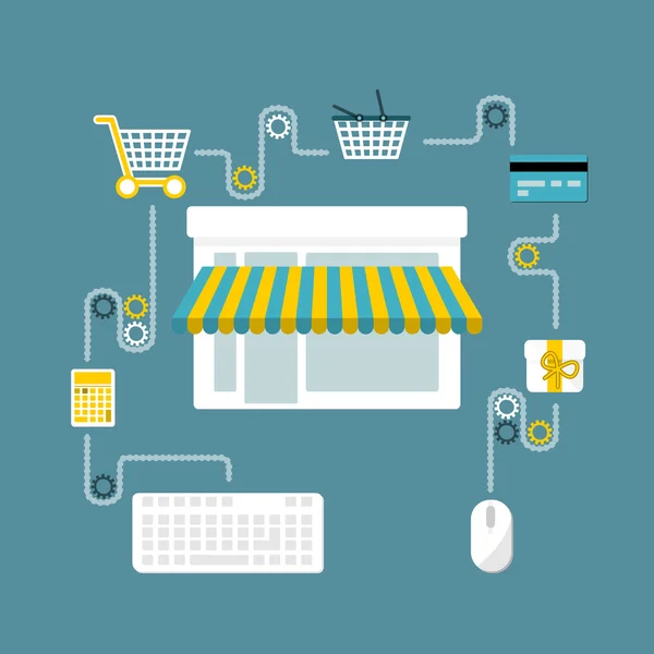 Online winkel — Stockvector