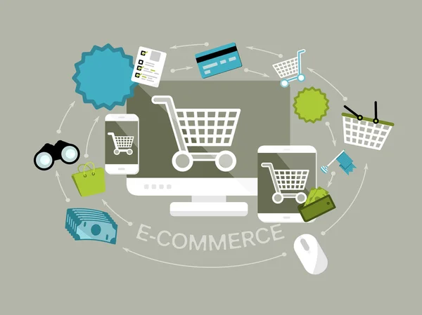 Düz tasarım e-ticaret vektör çizim