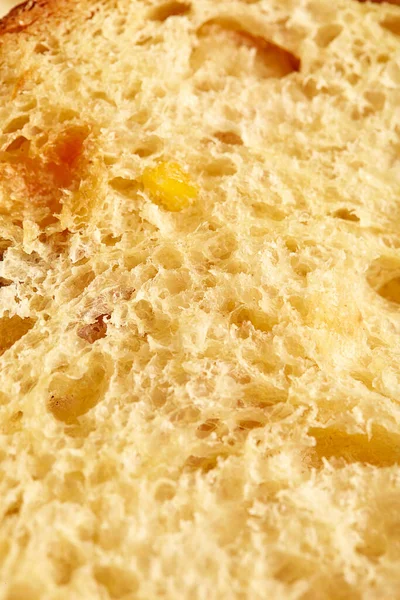 Dettaglio Pasta Spugnosa Pane Pasquale Panettone Natalizio — Foto Stock