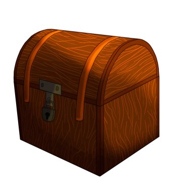 Kapalı hazine sandığı izole illüstrasyon vektör