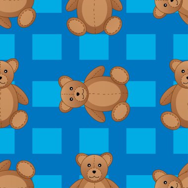 Sevimli ayıcık Dikişsiz desen vektör çizim