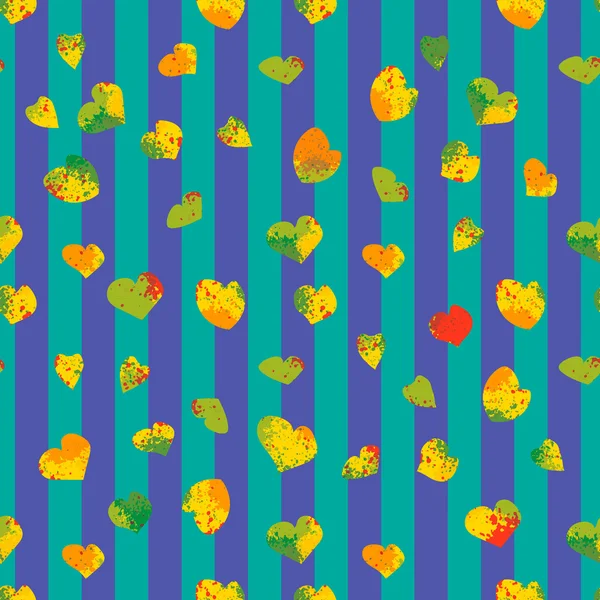 Corazón otoño sin costuras patrón vector ilustración — Vector de stock