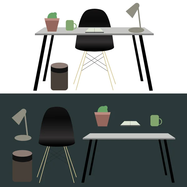 Office arbetsplatsen koncept, design vektor illustration — Stock vektor