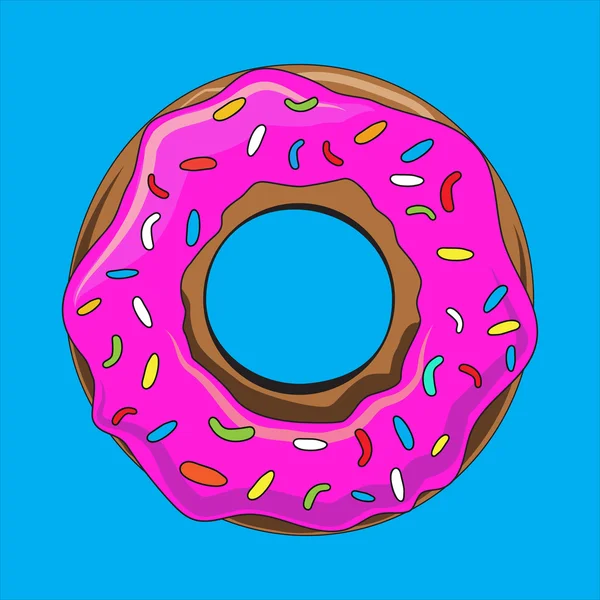 Donut com sprinkles ilustração vetorial — Vetor de Stock