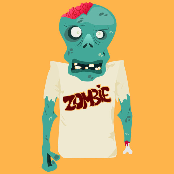 Vector illustration of Cartoon zombie