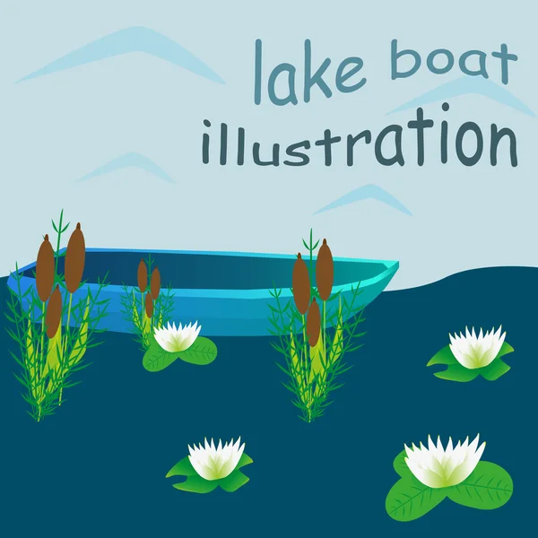 Lake boat ilustração —  Vetores de Stock