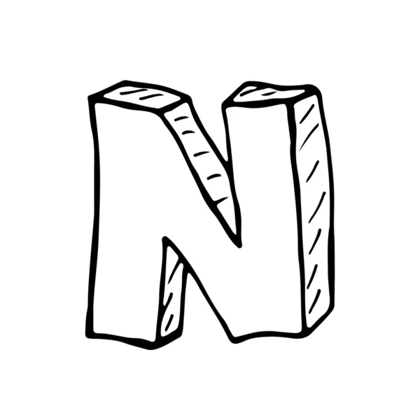 Alfabeto inglese - lettera disegnata a mano E — Vettoriale Stock