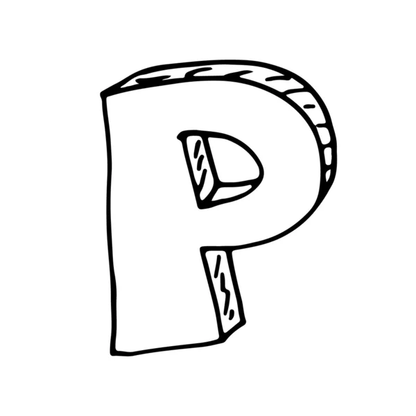 Alfabeto inglese - lettera disegnata a mano E — Vettoriale Stock