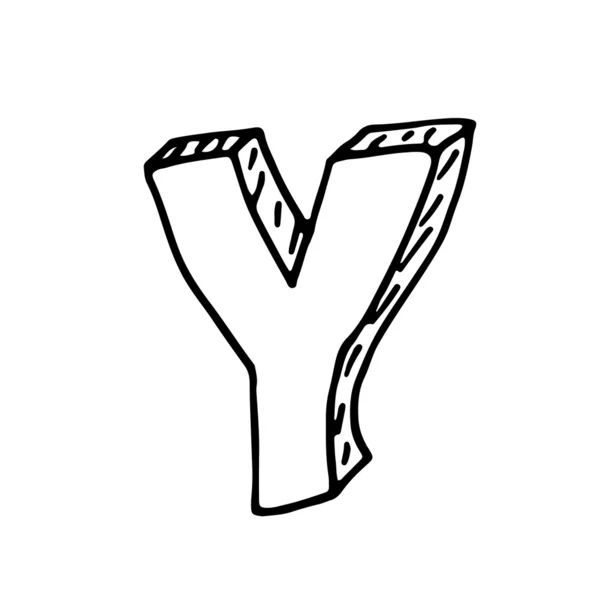 Alfabeto inglês - letra E desenhada à mão —  Vetores de Stock
