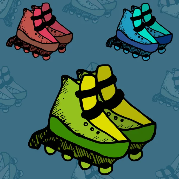Ilustração patins rolo — Vetor de Stock