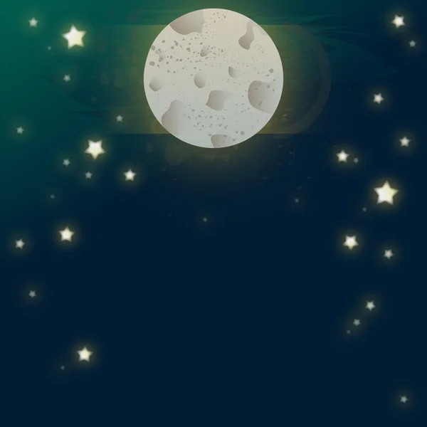 Nachthimmel mit Mond-Illustration — Stockfoto