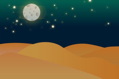Gece çöl illüstrasyon