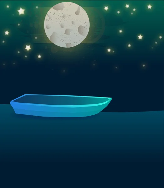 See Nacht Boot Illustration — Stockfoto