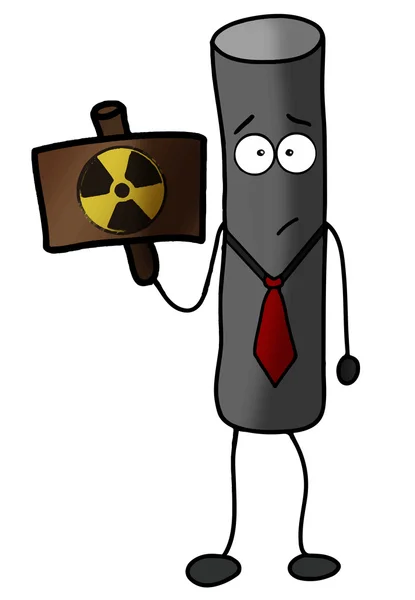 Illustrazione del vettore di avvertimento delle particelle radioattive — Vettoriale Stock