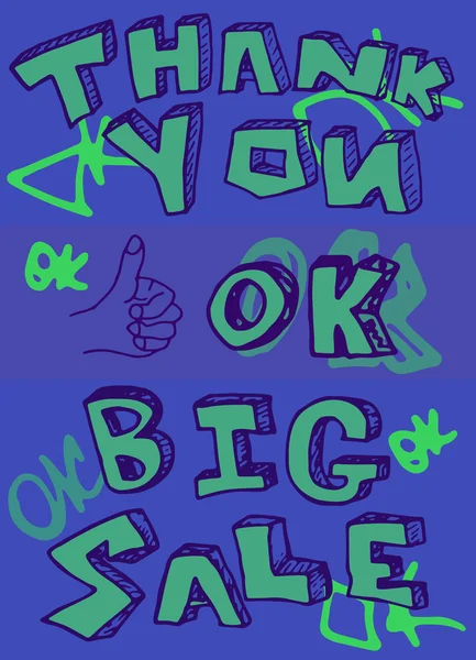 Thank you big sale ok vector illustration — Stock Vector