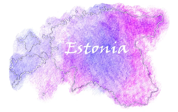 Estonia vector watercolor map illustration — Stock Vector