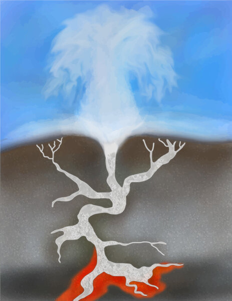 Hot spring vector illustration