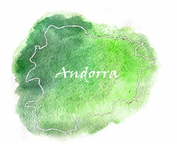 Andorra vector watercolor map illustration — Stock Vector