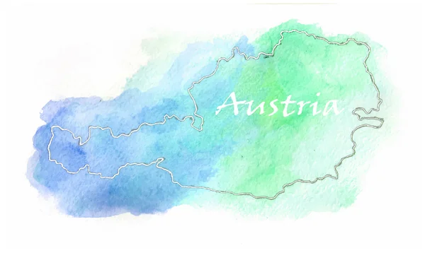 奥地利矢量水彩地图图 — 图库矢量图片