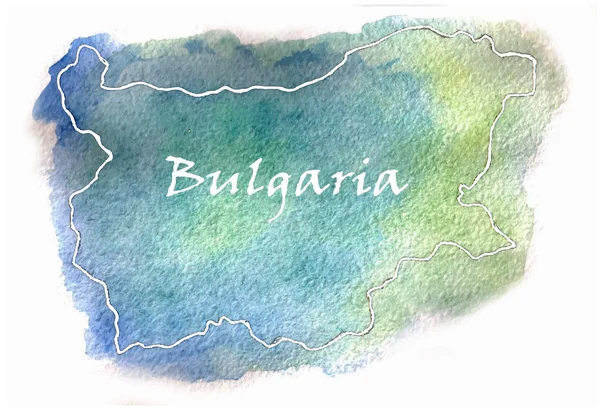 Bulgarie vecteur aquarelle carte illustration — Image vectorielle