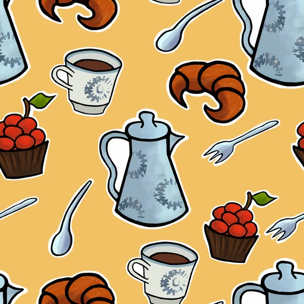 İngilizce çay töreni vektör Dikişsiz desen çizim