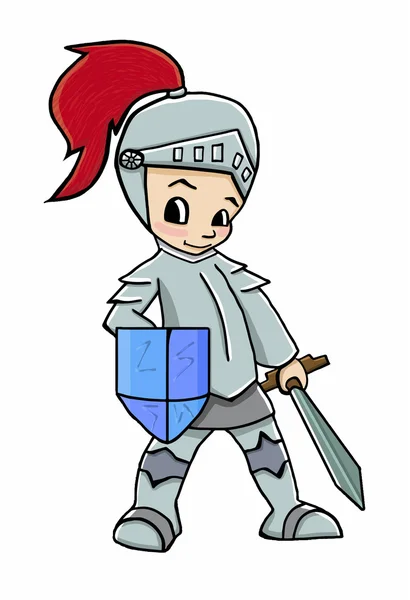 Knight cartoon boy vector illustration — Stock Vector