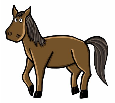 at karikatür vektör çizim