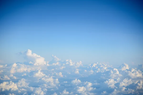 Sky and clouds, view from airplane's window — Stock Photo, Image