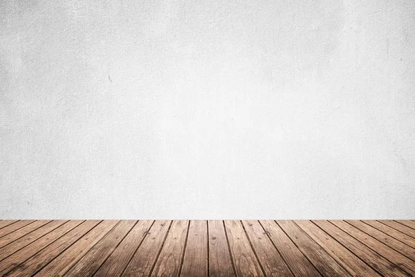 Empty room of grunge wall and wooden floor — Stock Photo, Image