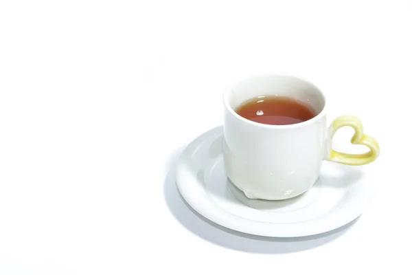 Tea cup of love isolated on white — Stock Photo, Image