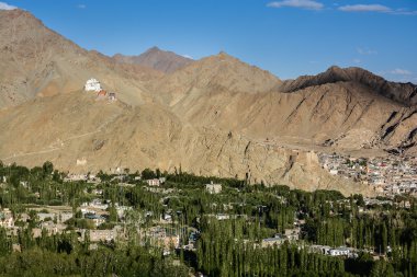 Namgyal Tsemo Gompa ve Leh Köyü, Ladakh, Hindistan