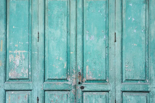Eski yeşil yıpranmış kapı — Stok fotoğraf