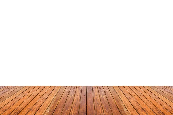 白い背景で隔離の木製の床のテクスチャ — ストック写真