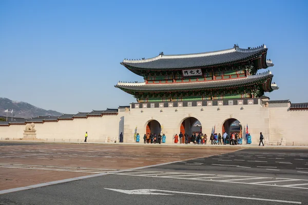 Πύλη του Gyeongbokgung Palace στη Σεούλ, Νότια Κορέα — Φωτογραφία Αρχείου