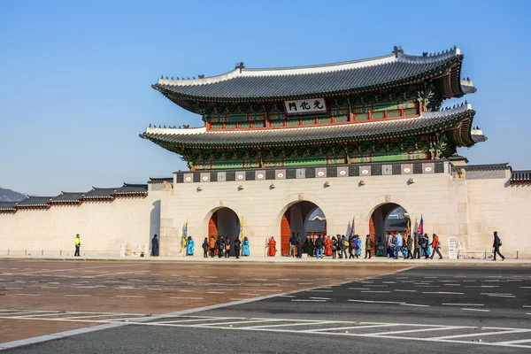 Kapı Gyeongbokgung Sarayı Seoul, Güney Kore — Stok fotoğraf