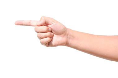 beyaz zemin üzerinde izole gösteren erkek ele