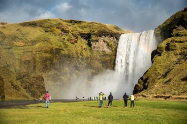 Skogafoss, beautiful waterfall in Iceland clipart