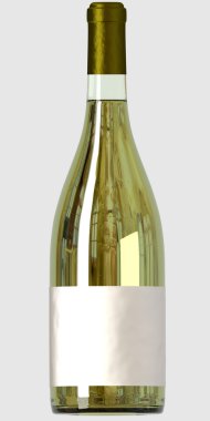 beyaz şarap şişesiyle