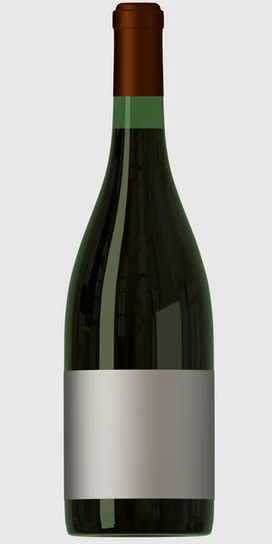 Zelená láhev vína — Stock fotografie
